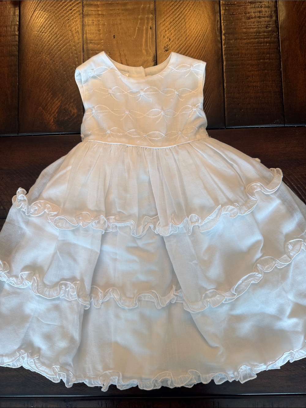 Sarah Louise England White Organza Tiered Ruffle Special Occasion Dress 18M